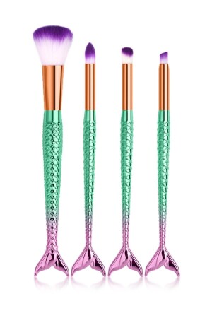 Yeşil Balık Tasarımlı 4'lü Fırça Seti - İzla