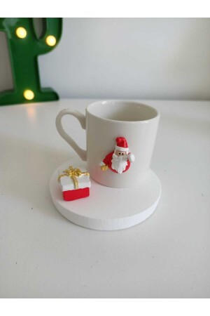 Yılbaşı hediyesi Noel Baba temalı kahve fincanı modeli hediyelik sunumluk dekoratif model 642180 - 1