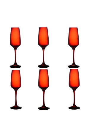 Yılbaşı Kırmızı 6 Adet Şampanya Bardağı 195cc - Paşabahçe