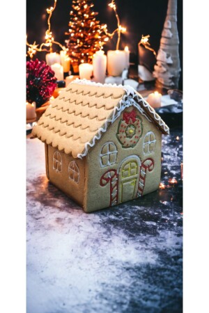 Yılbaşı Yeni Yıl Noel Kurabiye Evi Gingerbread House Kolay Yapım Kurabiye Kalıbı Seti Ve Glazür 100g S5569 - 1