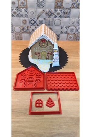 Yılbaşı Yeni Yıl Noel Kurabiye Evi Gingerbread House Kolay Yapım Kurabiye Kalıbı Seti Ve Glazür 100g S5569 - 2