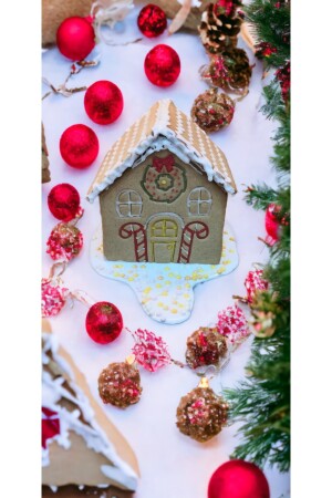 Yılbaşı Yeni Yıl Noel Kurabiye Evi Gingerbread House Kolay Yapım Kurabiye Kalıbı Seti Ve Glazür 100g S5569 - 5