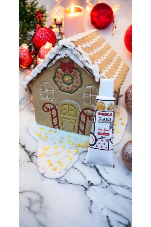 Yılbaşı Yeni Yıl Noel Kurabiye Evi Gingerbread House Kolay Yapım Kurabiye Kalıbı Seti Ve Glazür 100g S5569 - 6