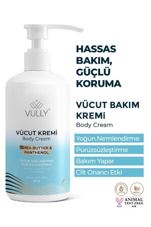 Yoğun Nemlendirici Pürüzsüzleştirici Kuru Ve Hassas Ciltler Için El Yüz Ve Vücut Kremi Panthenol -Shea Butter Face & Body Cream - VULLY