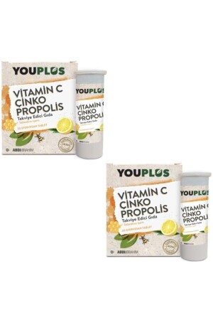 Youplus Vitamin C, Çinko, Propolis Efervesan Tablet 2 Adet pak8699514022358 - 1