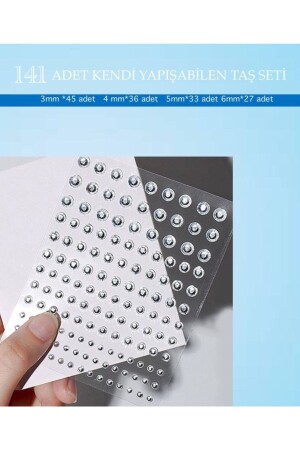 Yüz Aksesuarı Gümüş Renkli Taşlar - The Glitter Lab