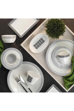 Zeugma 32-teiliges 12026 dekoratives Frühstücksset ZG32KH42012026 - Kütahya Porselen