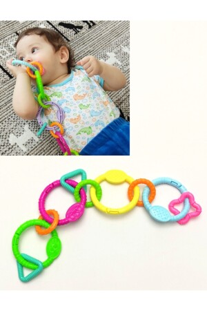 Zincir Dişlik - 10 Parça Kilitli Diş Kaşıyıcı Çıngırak 35 Cm - Papakudi