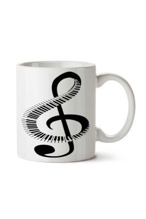 Zweiseitig bedruckte Tasse mit Musiknote 3 - Art Hediye