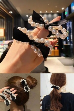 Zweiteilige elastische Schnalle für Damen mit Perlenschleife - Diloshtrend Design